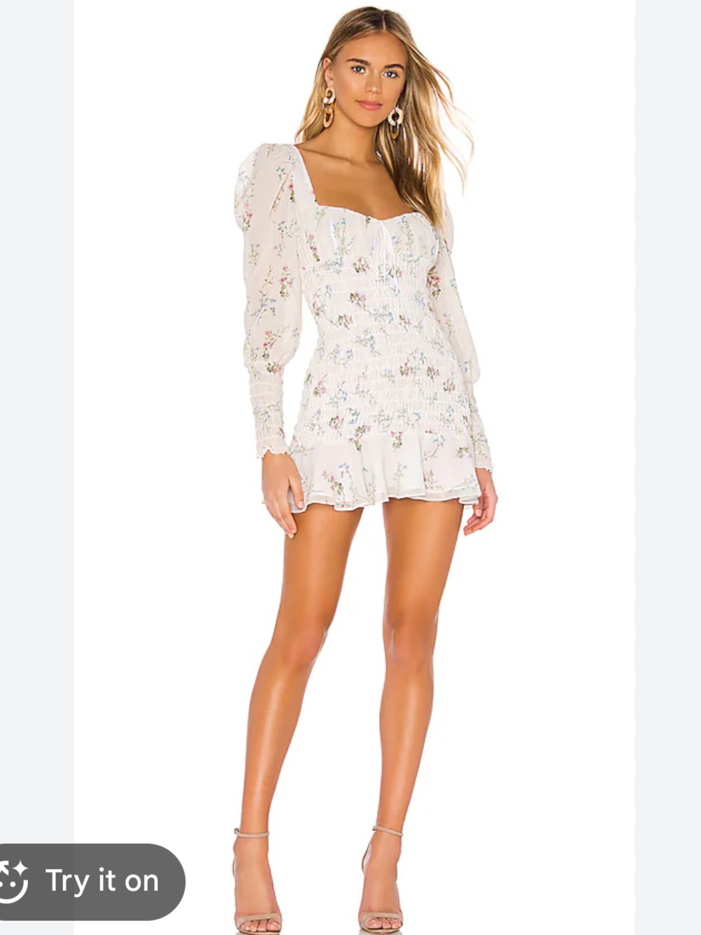 DIXON MINI DRESS IN IVORY FLORAL